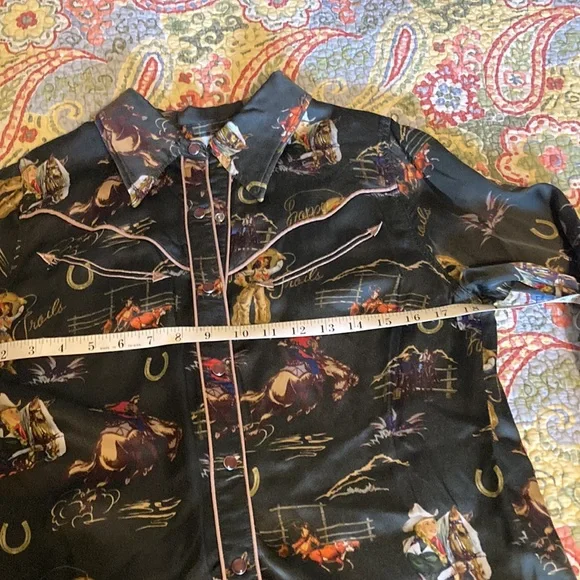 Rodeo Quincy Western Snap Shirt Slinky L - Picture 2 of 5